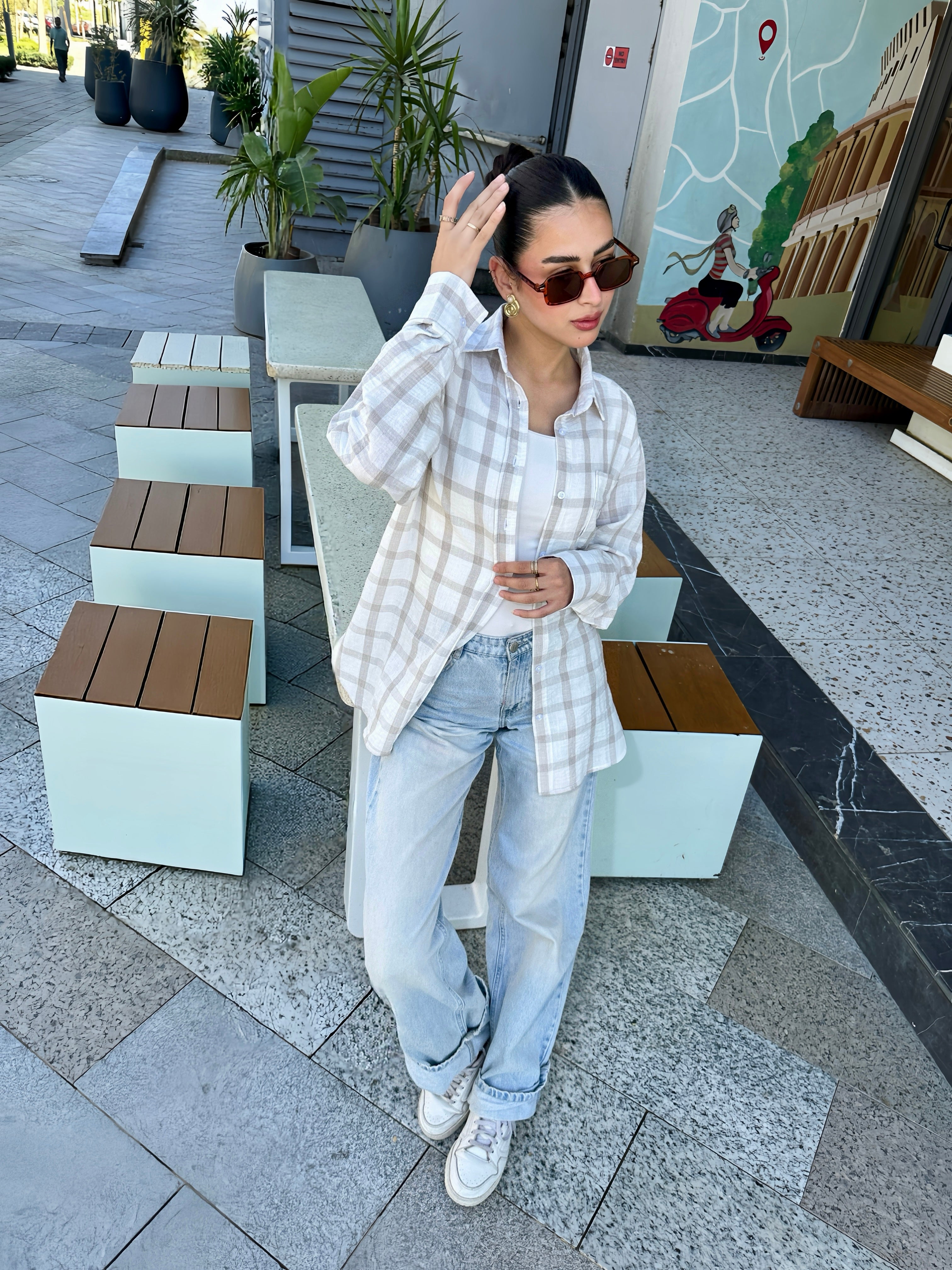 Plaid linen shirt