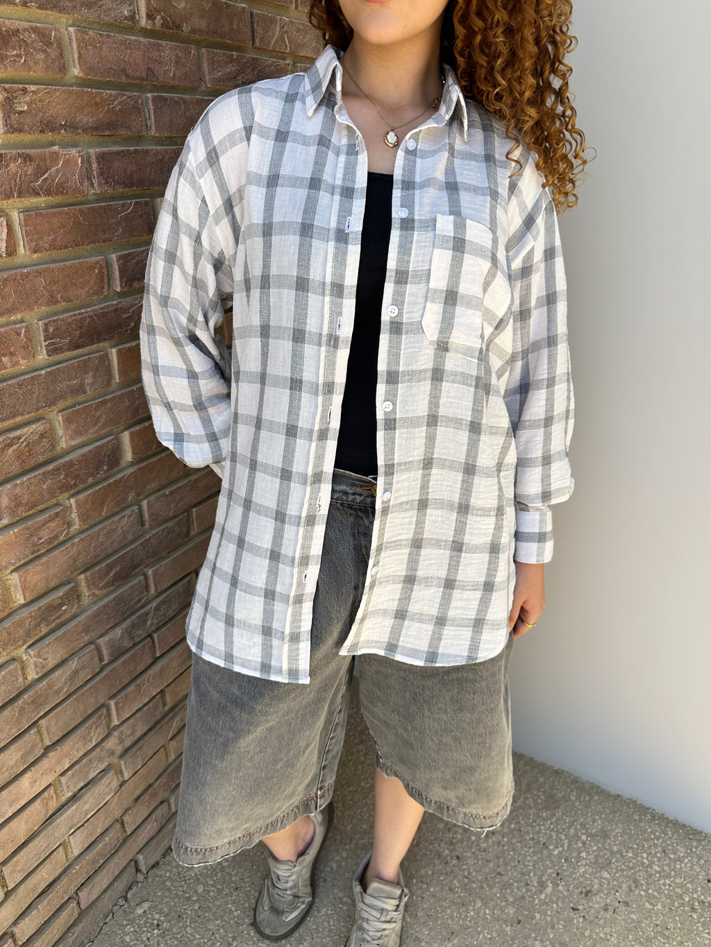 Plaid linen shirt