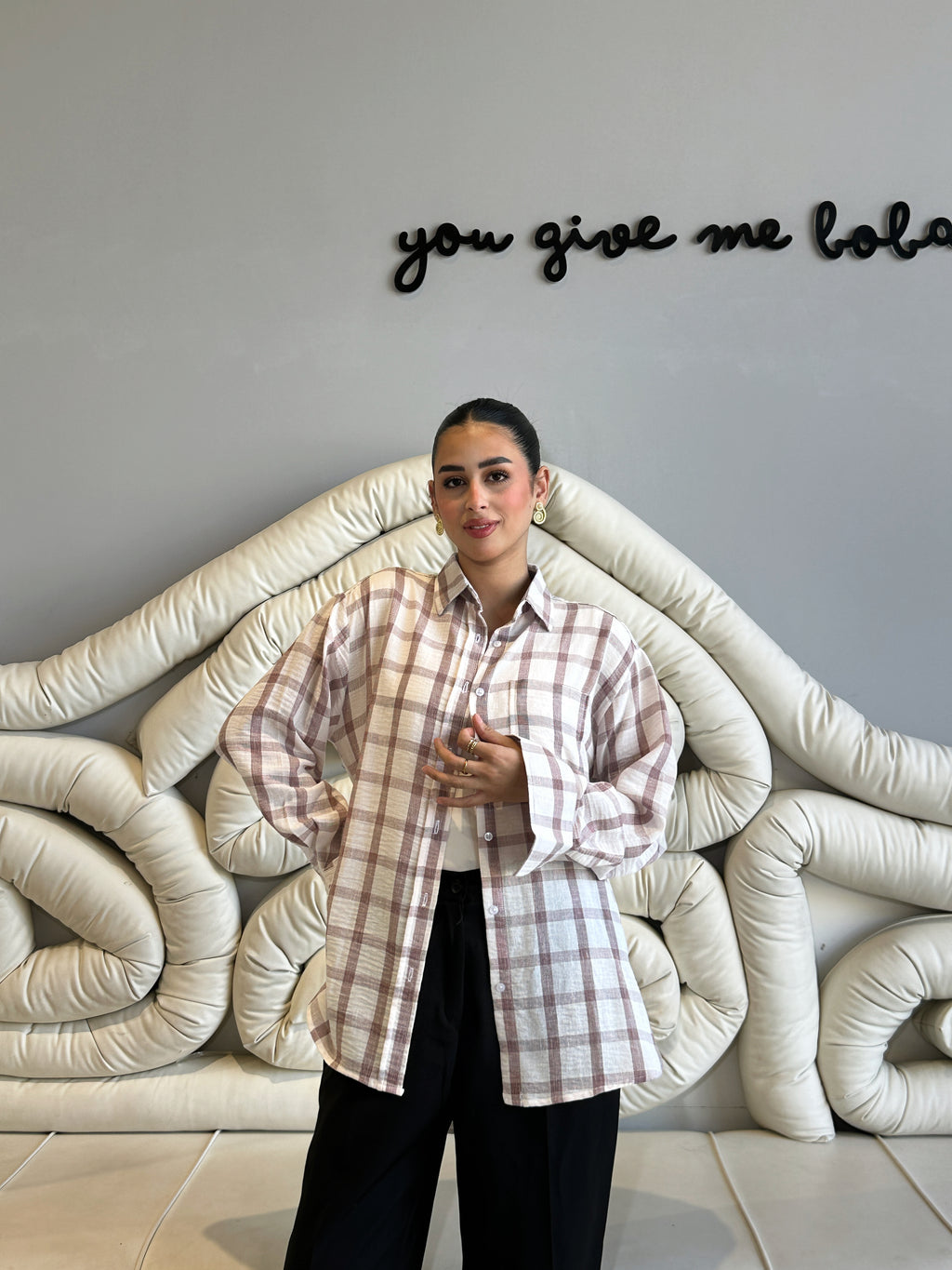 Plaid linen shirt