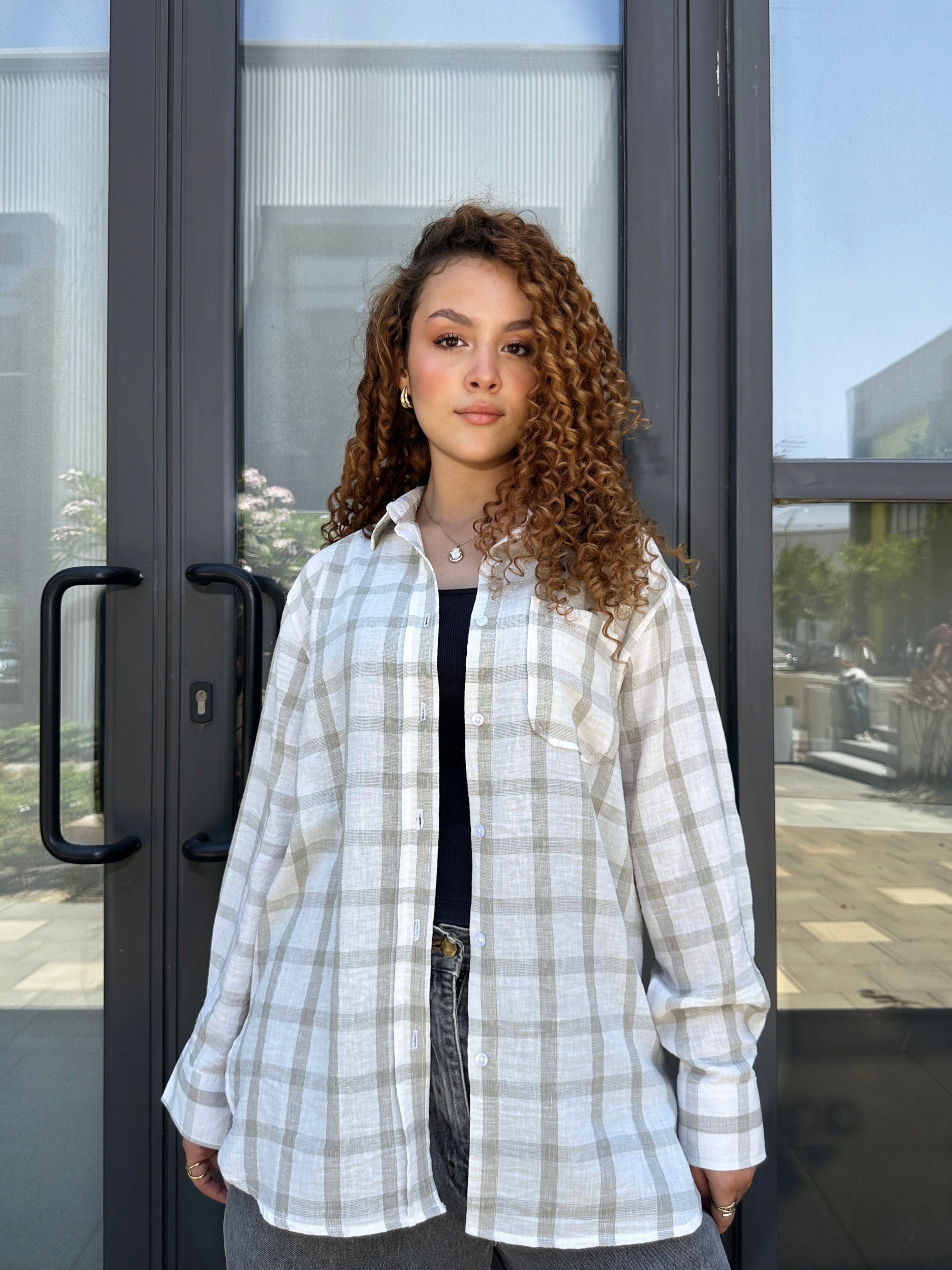 Plaid linen shirt
